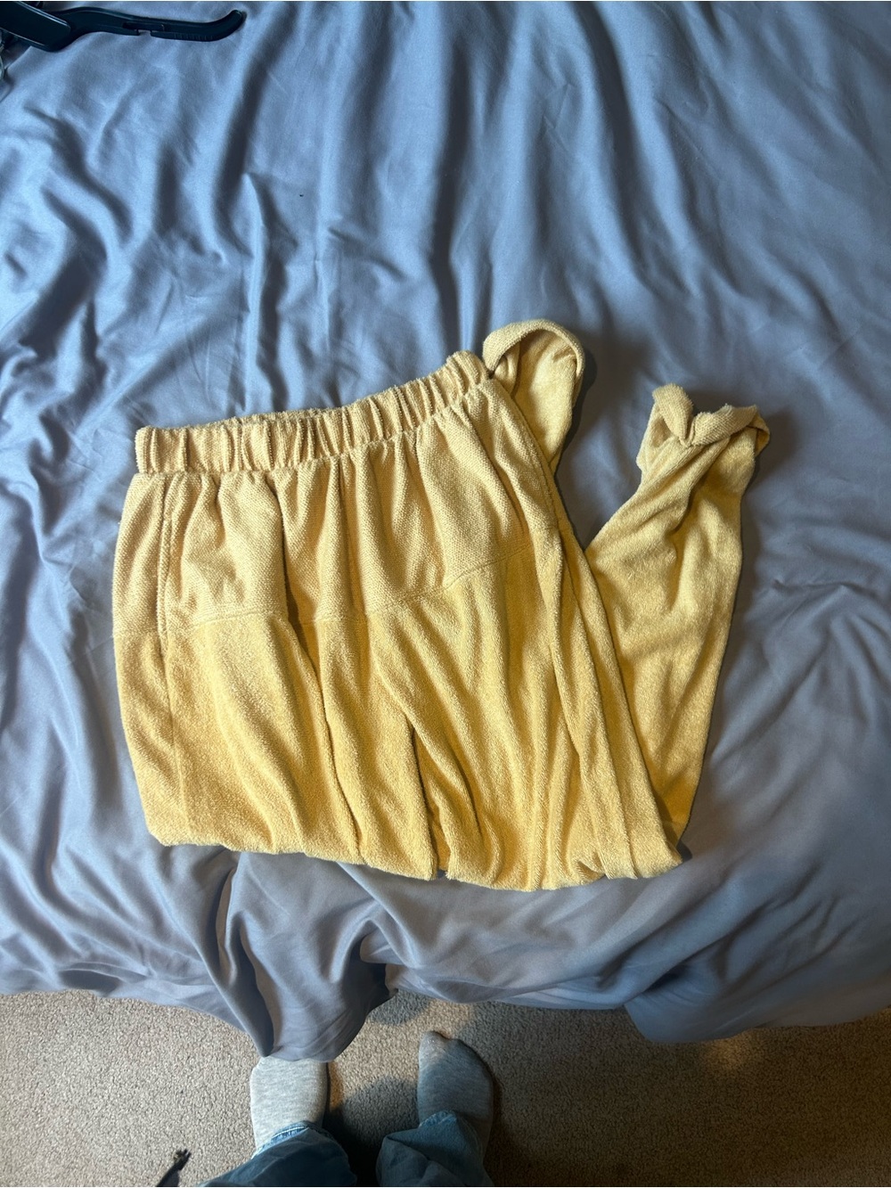Women’s Yellow Terry Elastic-Waist Bottoms